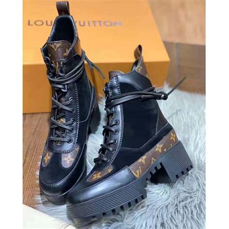 botte louis vuitton noir|Louis Vuitton platform desert boots.